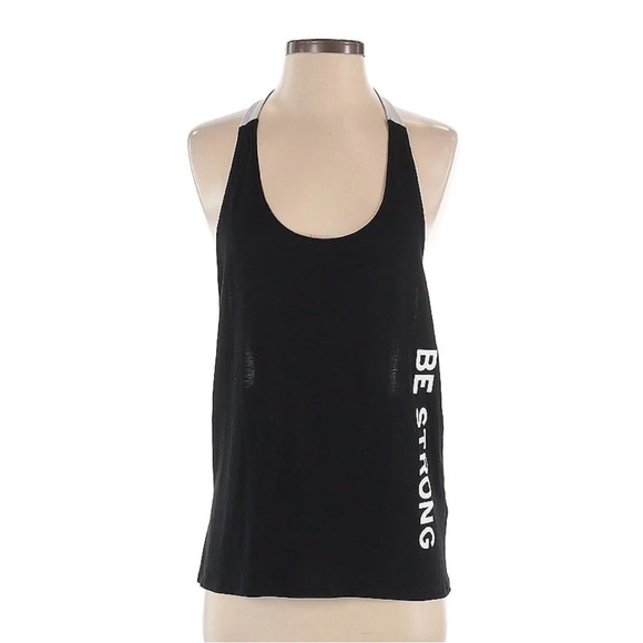 Forever 21 “Be Strong” Black Halter Tank Top - Size Small - Picture 1 of 4